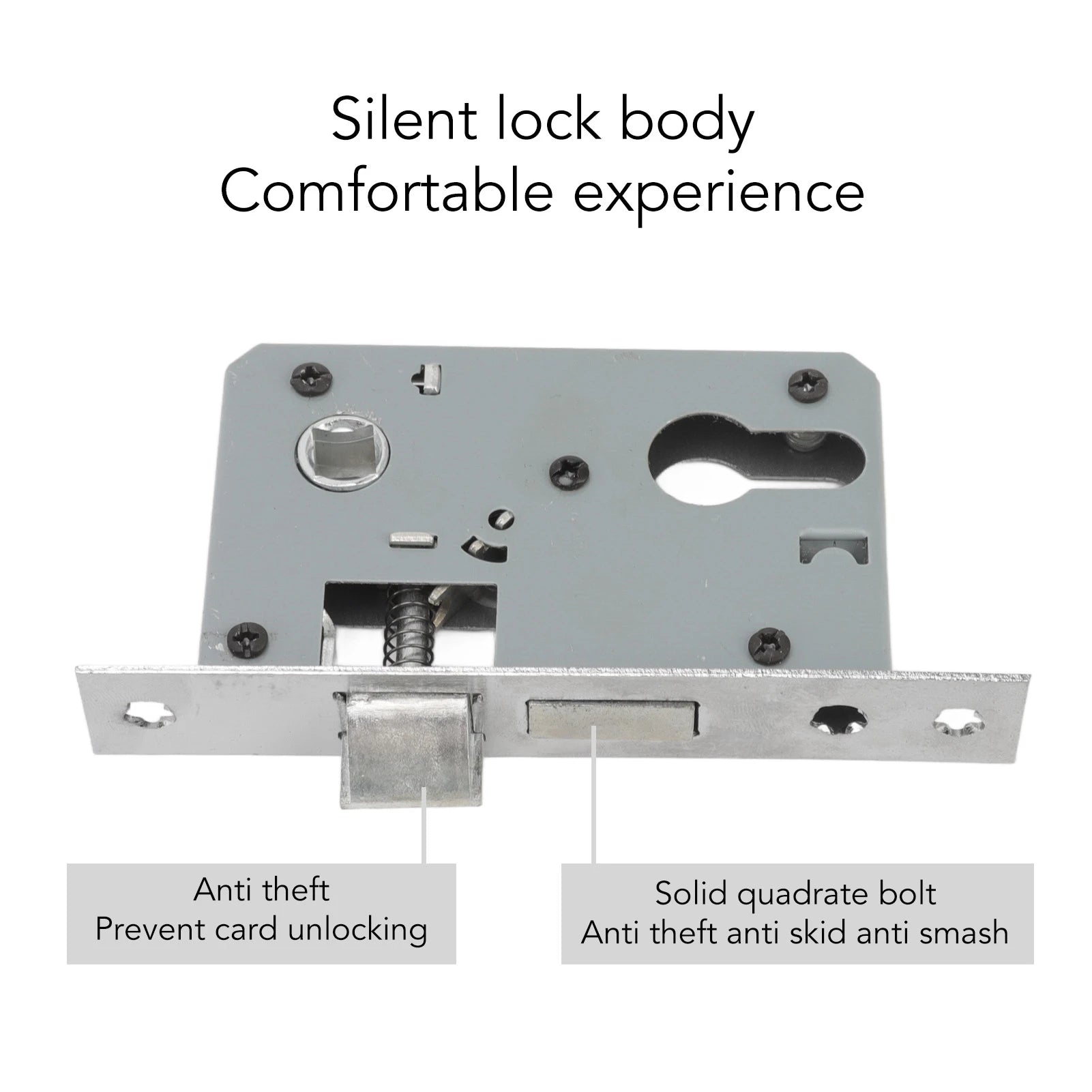 Door Handle Lock Manganese Steel Silent Bearing Universal Door Lever Lock Set with Keys for Home Bedroom Black Keyed Entry Lock