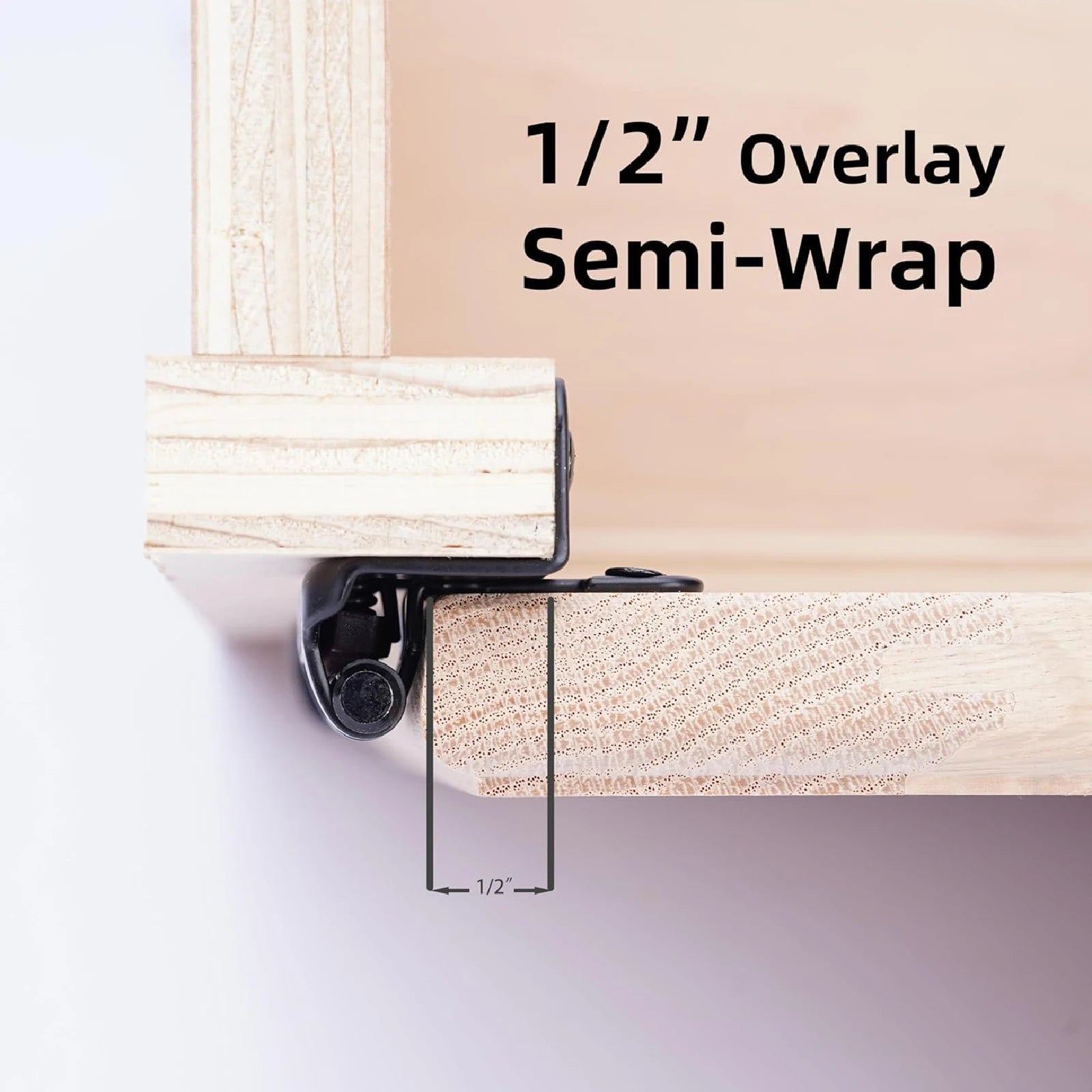 Viladepot 1/2" Cabinet Hinges 10PCS Hidden Sprung Kitchen Room Cabinet Hinges Matte Black Furniture Hardware