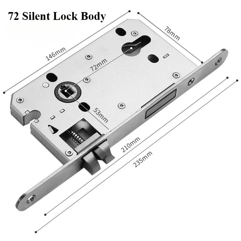 Chinese Style Indoor Household Bedroom Door Lock Magnetic/silent Split Walnut Wood Door Handle Lock