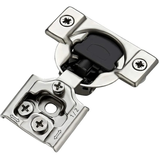 60 Pack (30 Pairs)Overlay Soft Close Hinges for Kitchen Cabinets - Satin Nickel Hidden Concealed Hinge, Stainless, Self Closing