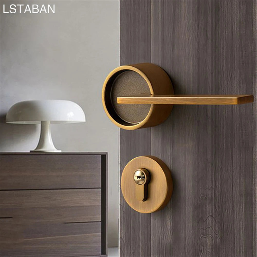 Luxury Silent Door Lock Bedroom Door Handle with Lock Interior Security Door Handle Lock Cylinder Security Mute Split Door Locks