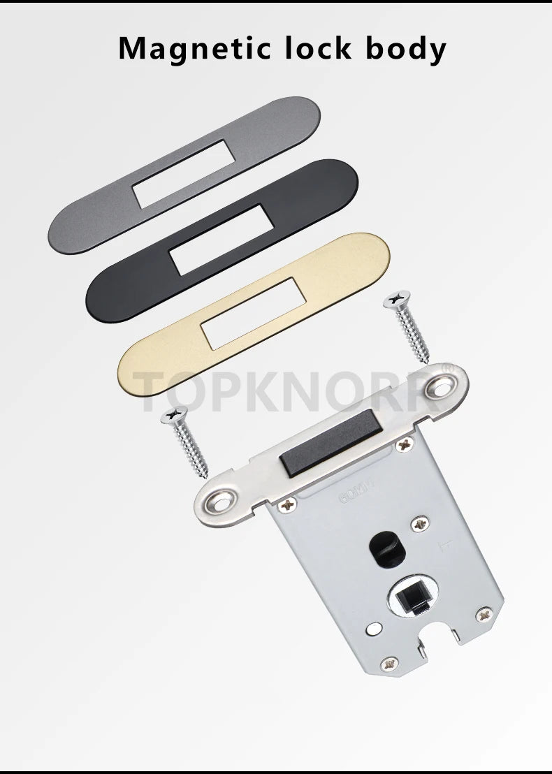 Bedroom Black Door Lock Magnetic Mute Lock Indoor Wooden Door Lock Bathroom Household Simple Door Handle Locks Handles Interior