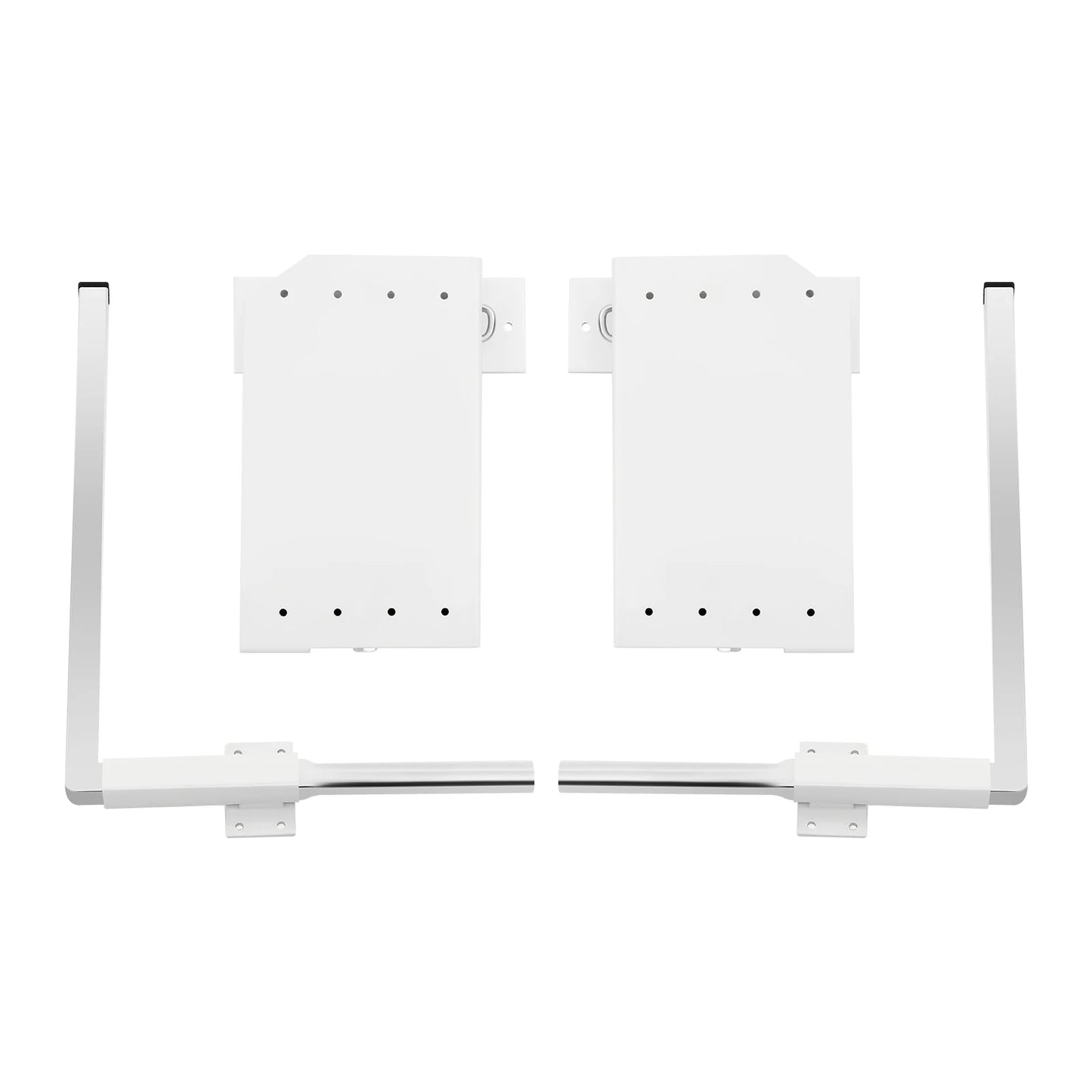 27*34.5cm Silver+ White Wall Bed Hinge Kit, 198kg Load-bearing Metal Bed Hinge Kit Suitable for Medium-sized Wall Beds
