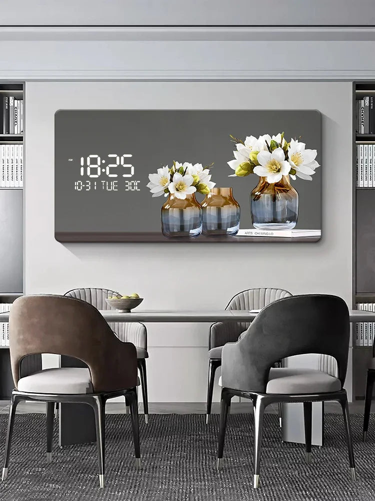 Large Size Abstract Geometric  Artwork Digital Disply Wall Clock, Luxurious Quartz Clock Home Decor,living Room,bed Room Décor