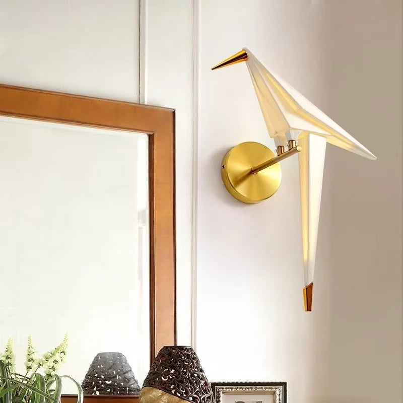 Parrot Wall Lamp Plastic Bird Sconce Light For Bedside Loft Bedroom Study Foyer Dining Room