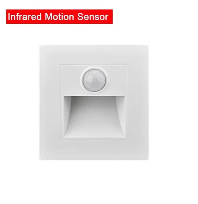 PIR Motion Detector Light Sensor led lights AC 110V-240V Recessed staircase bedroom wall lamp led night light