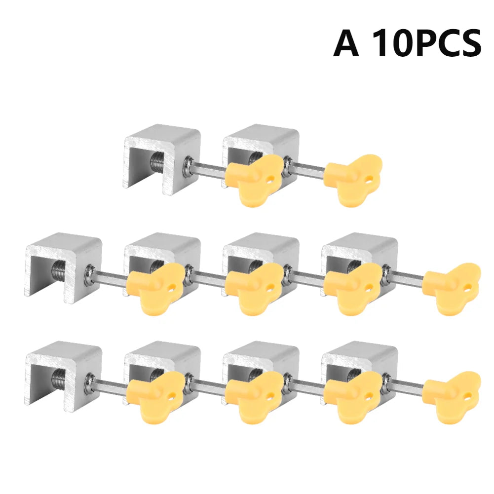 1-10PCS Aluminum Alloy Window Lock Stopper Sliding Sash Stopper Cabinet Locks Straps Anti-theft lock Window Sliding Door