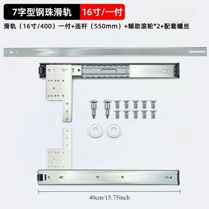 Hidden swing door slide rail Wardrobe wine cabinet TV cabinet door folding track save space Furniture hinge