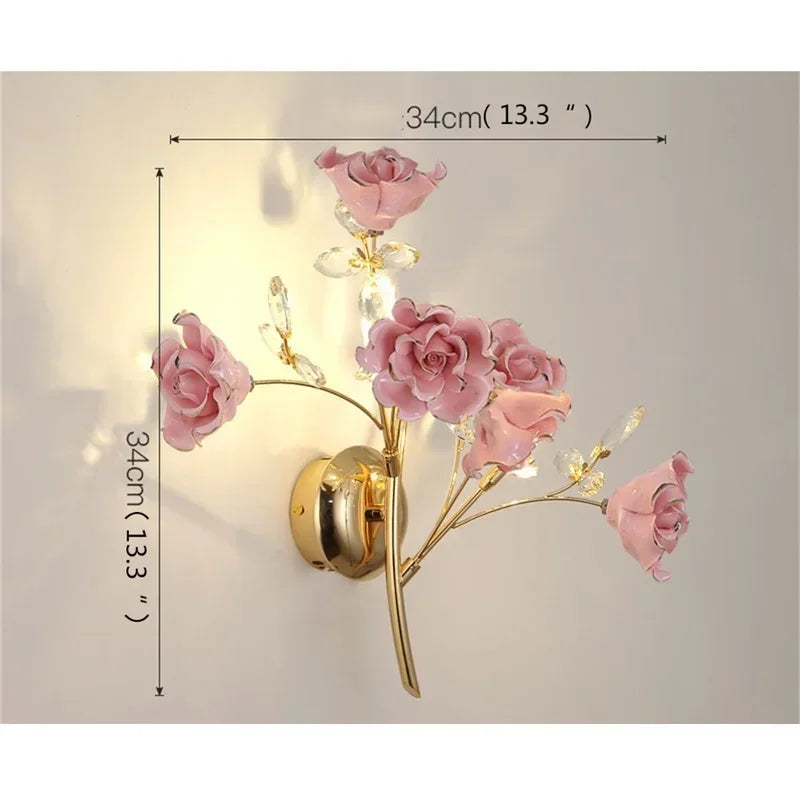 ELARA European Style Indoor Wall Lamp Gold Crystal Luxury Fixtures LED Modern Light Sconces for Home Decoration