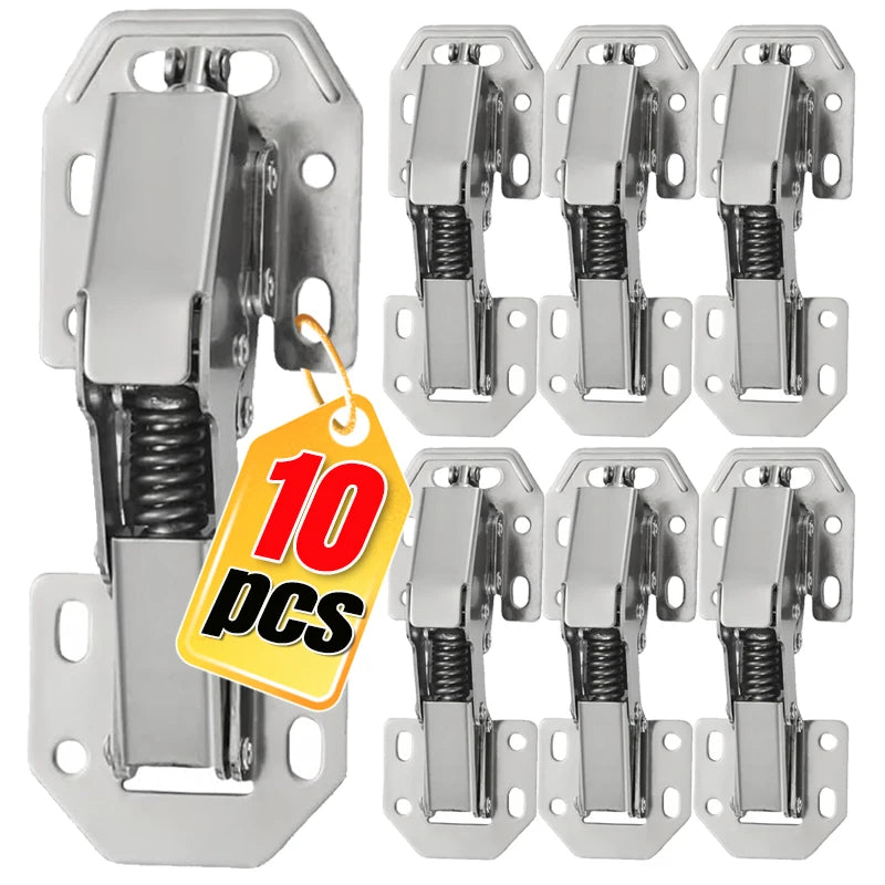 10/1PCS Cabinet Hinges 90 Degree No-Drilling Hole Hydraulic Buffer Hinge Soft Close Concealed Cupboard Door Furniture Hinges