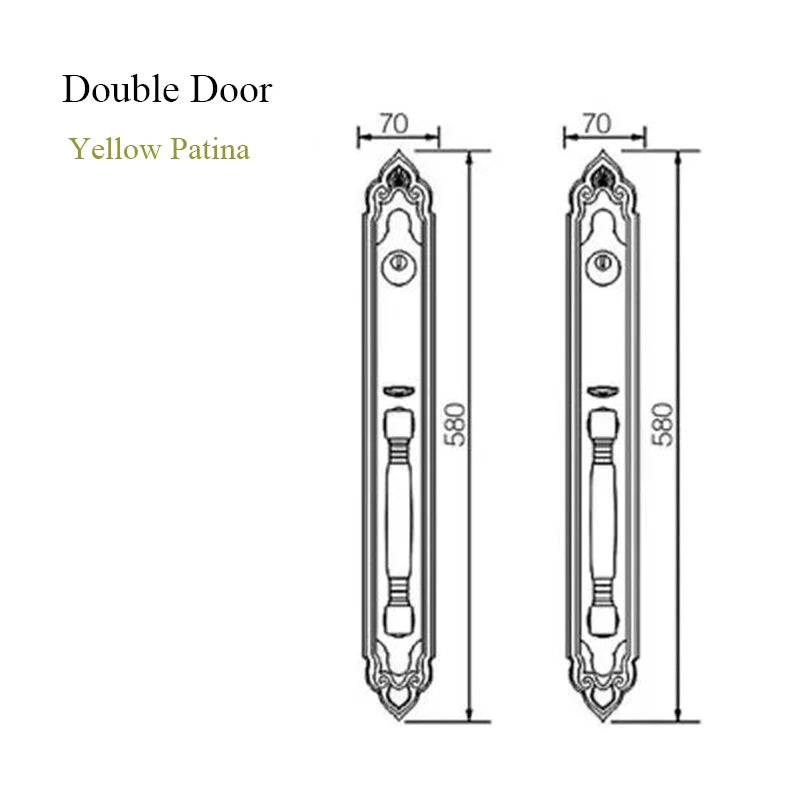 Bronze Luxury European style/ Villa Door Lock Security hotel door lock entry Double-open Folio Door Lock Solid Wood Door Lock