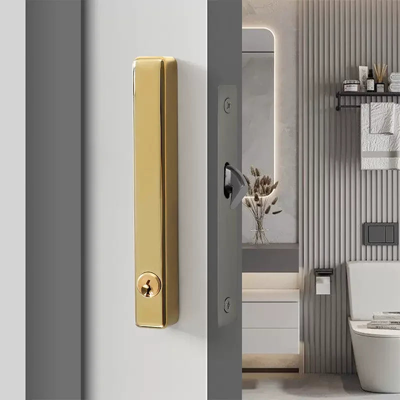 New Family Safety Sliding Door Lock Modern Simple Solid Wood Door Lock Hook Lock Toilet Black Sliding Door Lock Furniture Lock