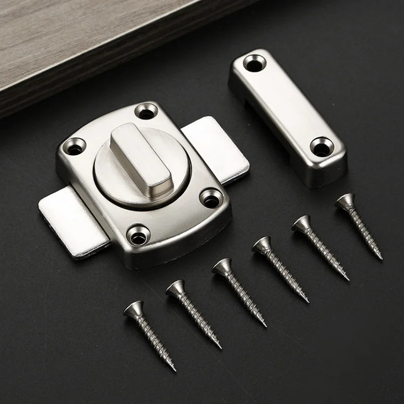 Home Security Latch Double Sided Cabinet Locks Rotate Bolt Gate Latches Twist Rotating Barrel Lock Bathroom Toilet Door Hardware