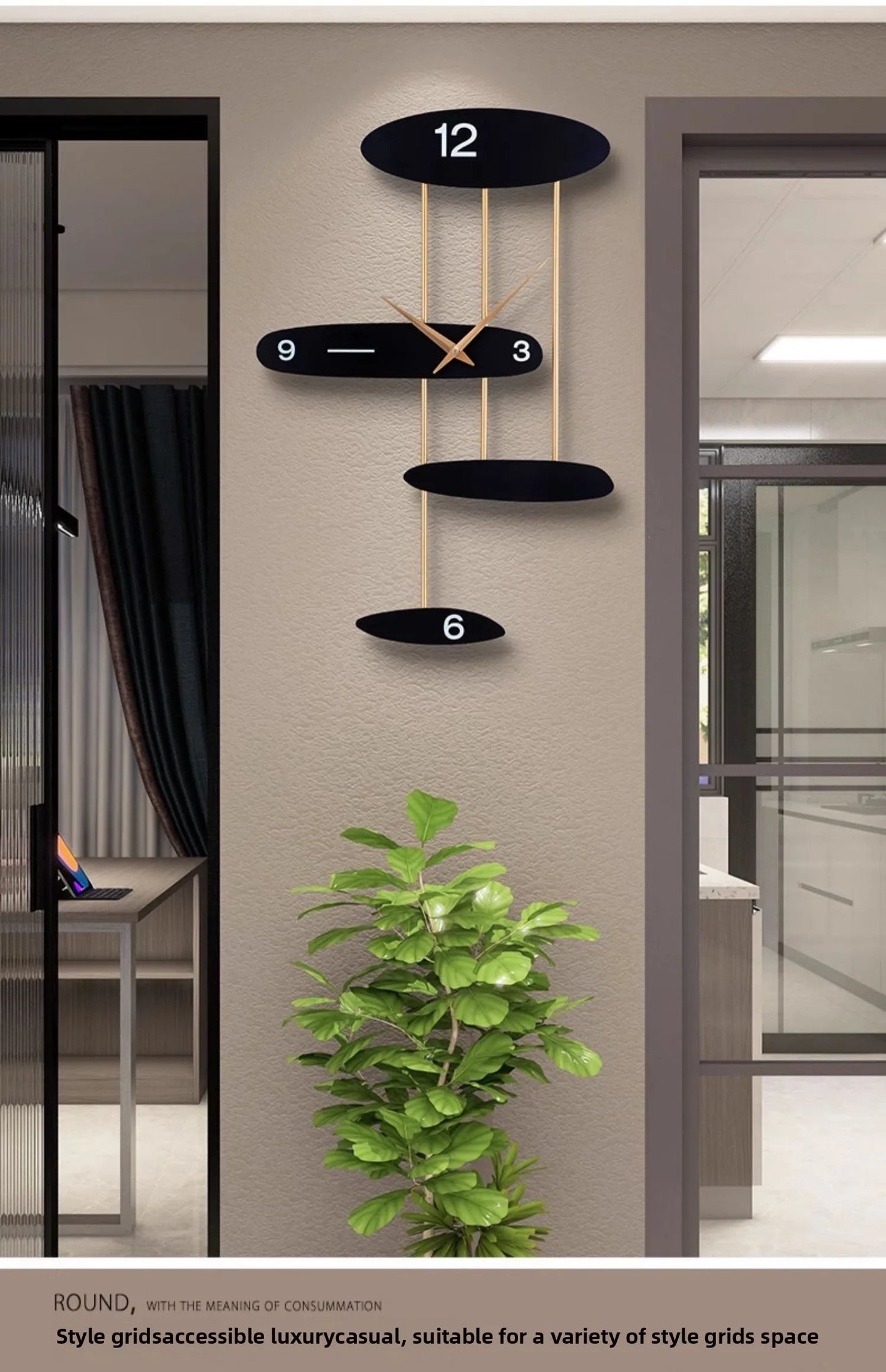 Modern Light Luxury Wall Mounted Clock, Internet Famous Fashion Decoration Watch,creative Home Minimalist and Atmospheric Clock