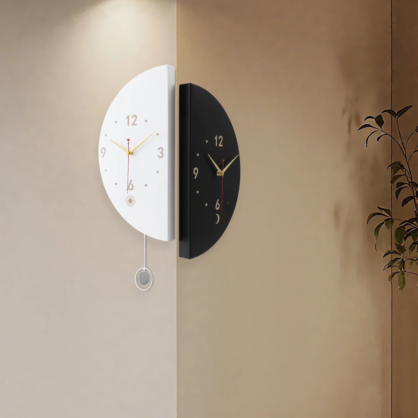 Wall Clock Decoration, Double-sided Corner Wall Clock, Modern Wall Clock，Wall mounted clock，bookstores, flower shops，living room