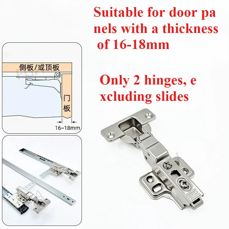 Hidden swing door slide rail Wardrobe wine cabinet TV cabinet door folding track save space Furniture hinge
