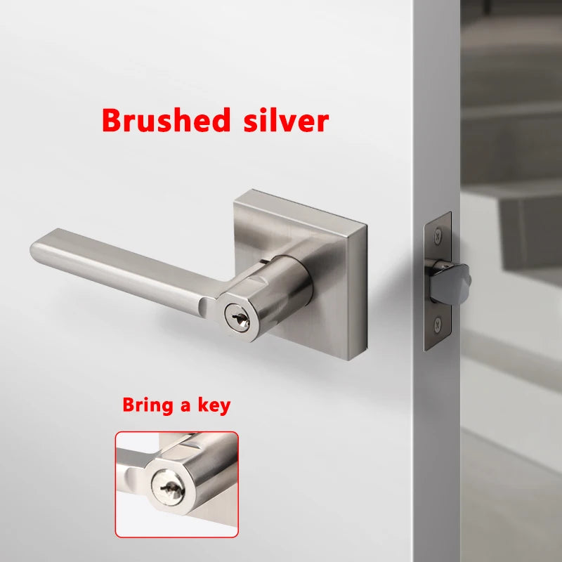 American Bathroom Door Lock Bathroom Keyless Three-pole Hand Lock Home Bedroom Door With Key Door Handle Spherical Lock Doorknob