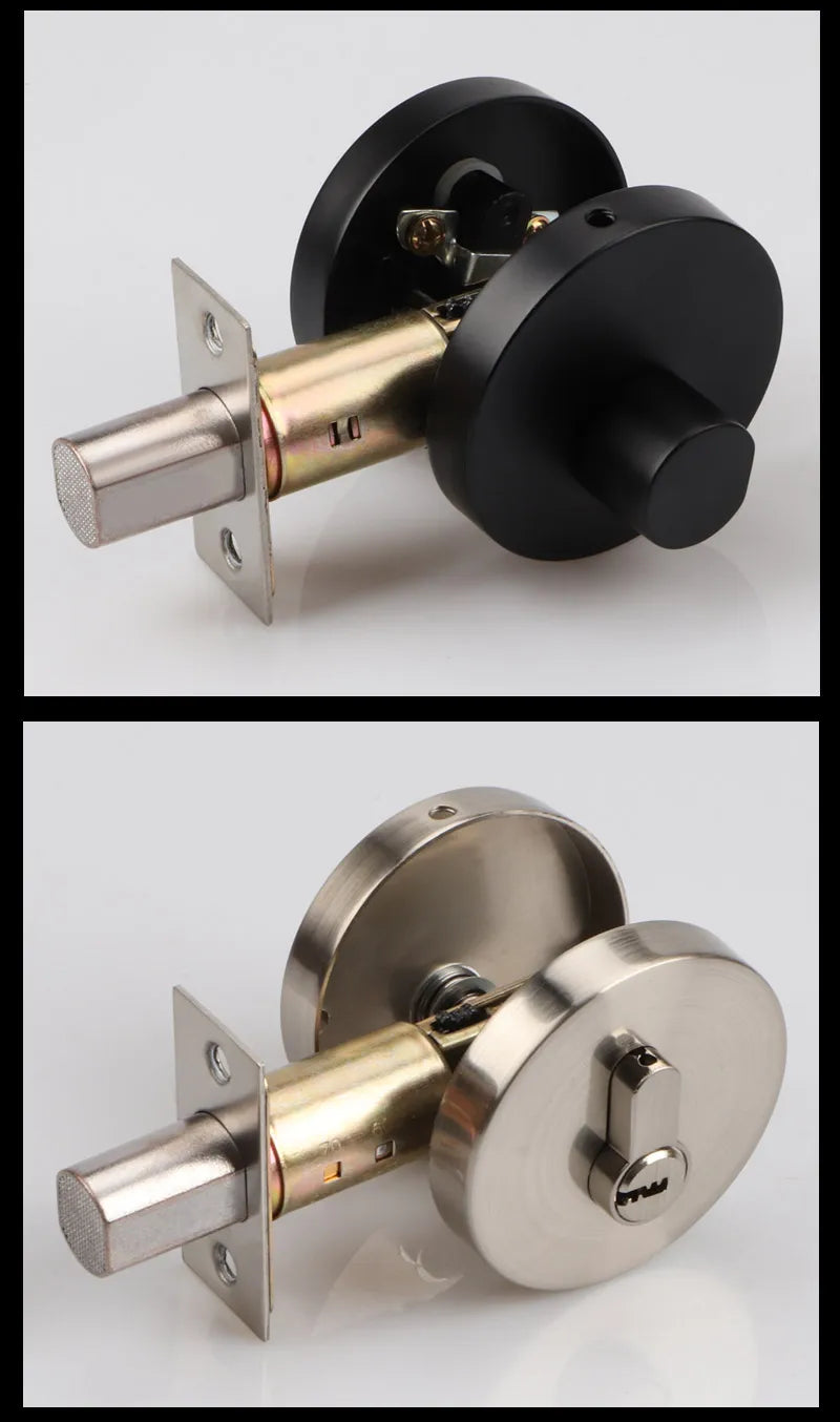 Zinc Alloy Deadlock Invisible Exit Square Door Lock Indoor Bedroom Passage Auxiliary Lock Door Single Tongue Hidden Lock