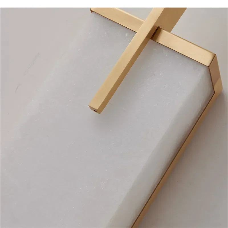 OUTELA Brass Wall Light LED Modern Luxury Marble Sconces Fixture Indoor Decor for Home Bedroom Living Room Corridor