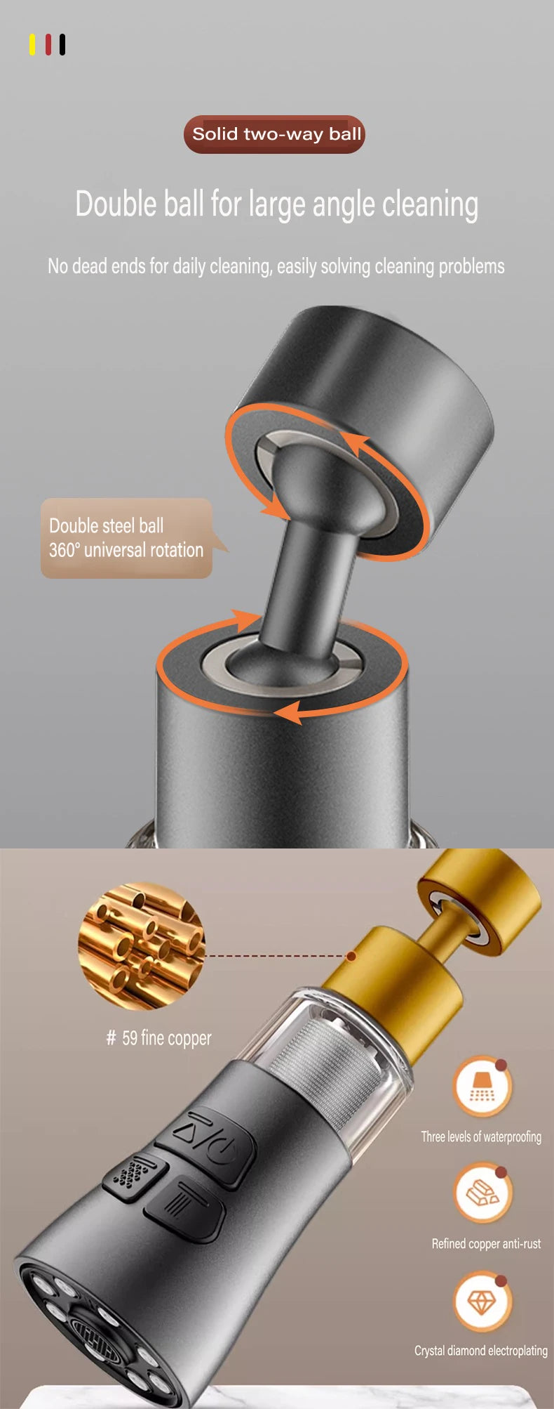 Kitchen Faucet Extender With Filter Function Universal 360° Rotate Aerator Splash Filter Washbasin Faucet Bubbler Nozzle Aerator