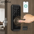 Arpha Smart Lock ‎T228 5-in-1 Entry Keyless Entry Door Lock Fingerprint Keyless Entry Door Lock Anti-Peep Keypad Code Waterproof