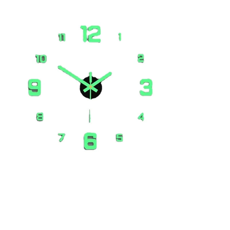 New 1pcs Creative luminous wall clock living room diy wall sticker clock mute clock  wall  home decoration