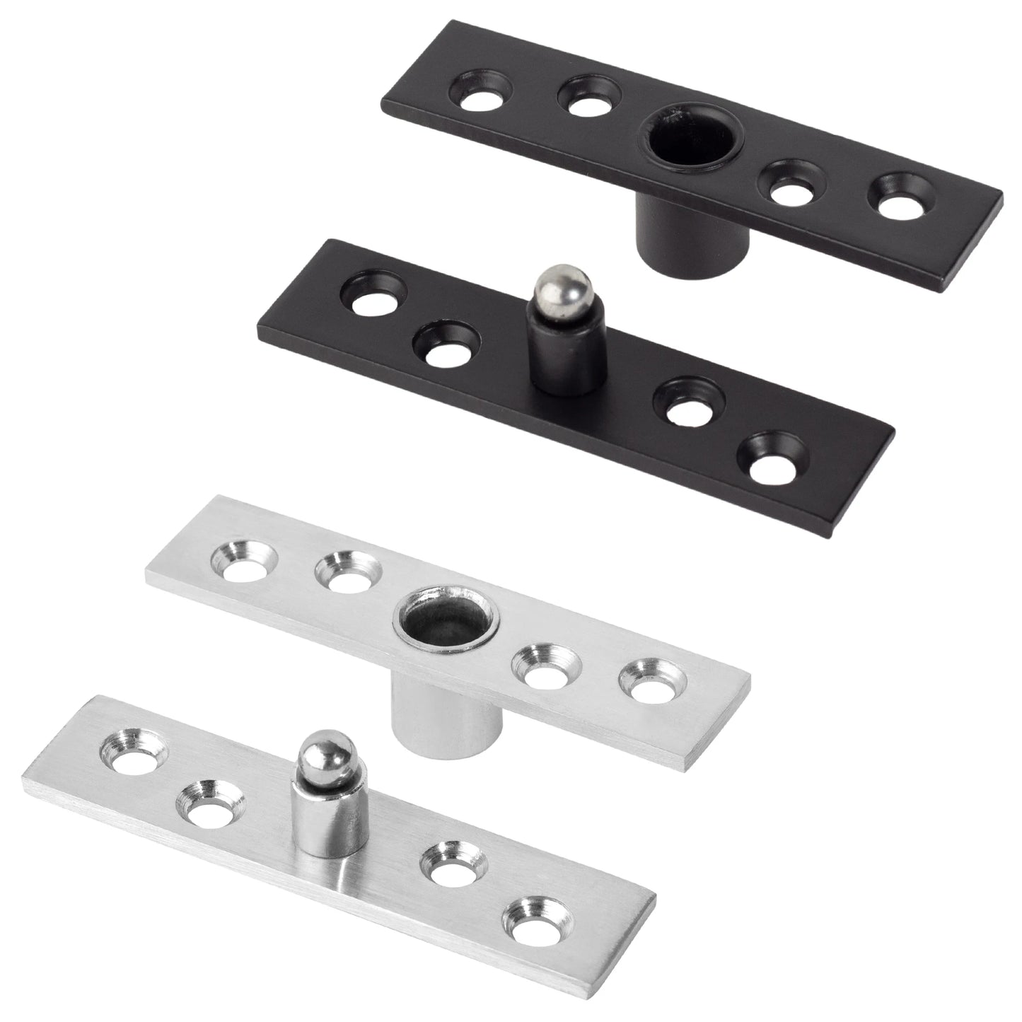 Stainless Steel Pivot Hinge Central and Offset-Axes Rotating Hinge 360 Degree Door Concealing Up Down Shaft for Wooden Doors