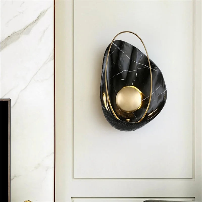 DEBBY Nordic Creative Wall Light Sconces Modern LED Lamp Pearl Shade Fixtures for Home Living Room