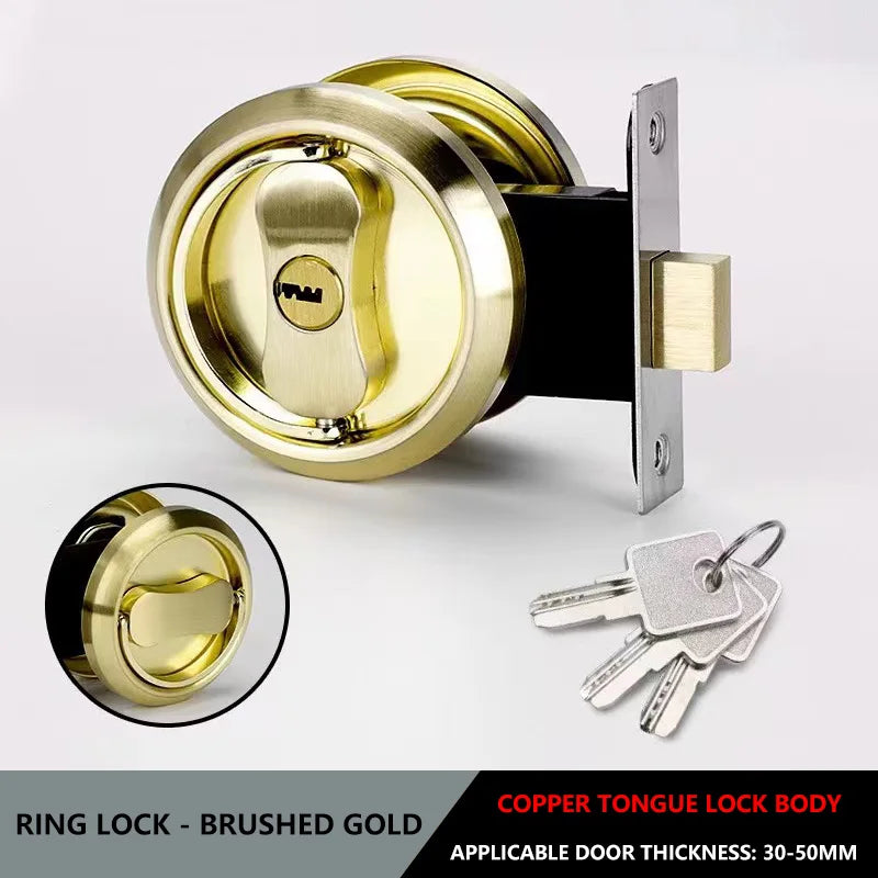 304 Stainless Steel Invisible Door Lock Hidden Lock Invisible Lock Background Wall Sliding Door Lock Double Hook Anti-theft Lock