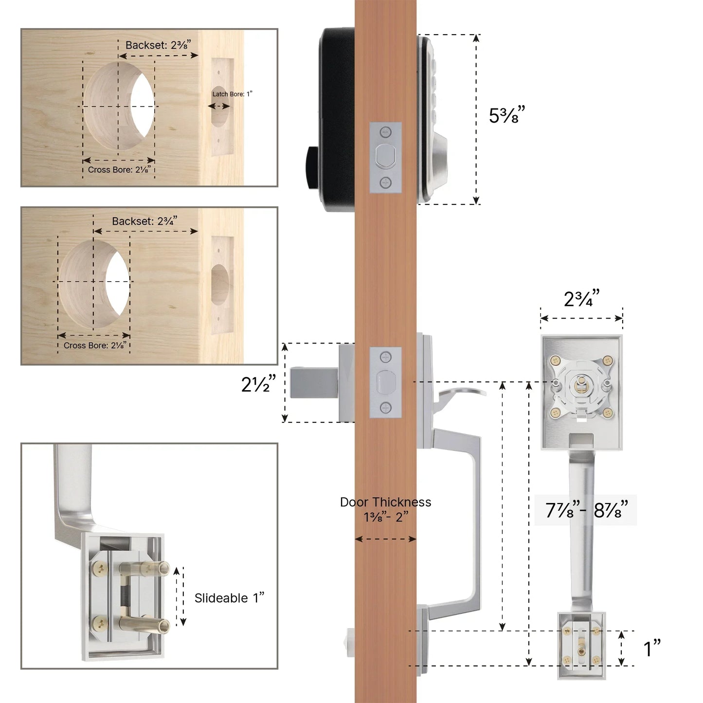 EUUKAIHG Smart Keypad Door Lock Set -Two-Door Knob Touch Fingerprint Password Lock-Keyless Entry Door Lock, Keyed Entry