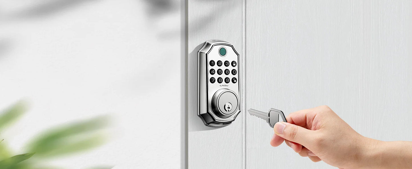 LNDU Smart Door Lock D280L Fingerprint Lock&Keypad Combination Lock All-in-One Intelligent Door Lock Waterproof Door Locks