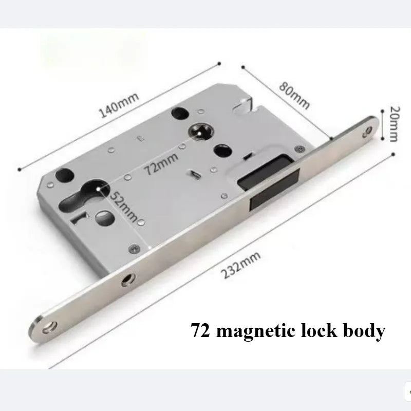 New Chinese Style Walnut Interior Room Bedroom Door Lock, Household Split Magnetic/silent Door Lock, Wooden Door Handle Lock