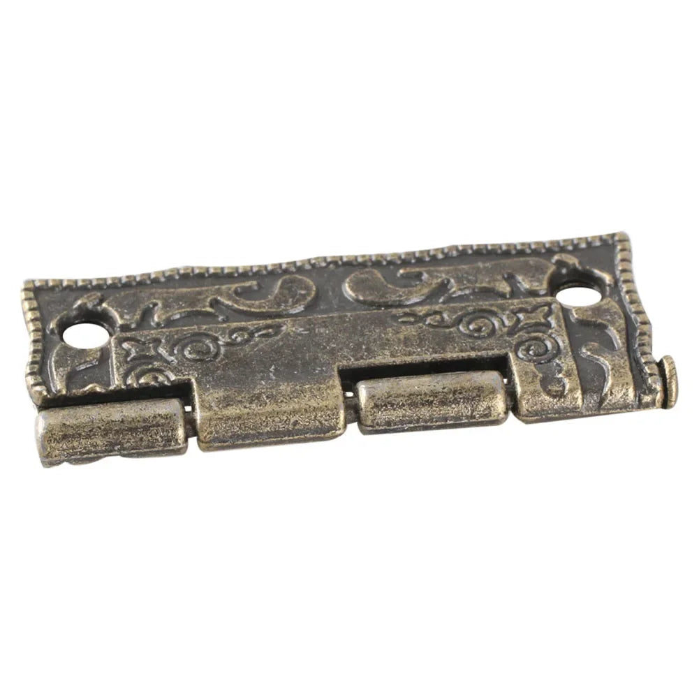 6pcs Antique Bronze Cabinet Door Hinge For DIY Box Furniture Hinges With Screws Wooden Box Latch Hasp Furniture Hardware