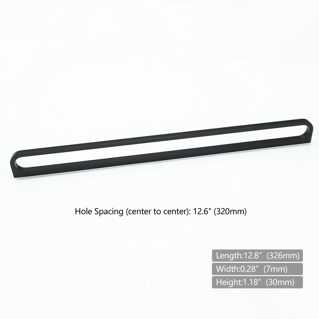 320mm Longer Alloy Furniture Handles Black Kitchen Cabinet Handle Hardware Round Square Single Hole Door Knobs Wardrobe Pulls