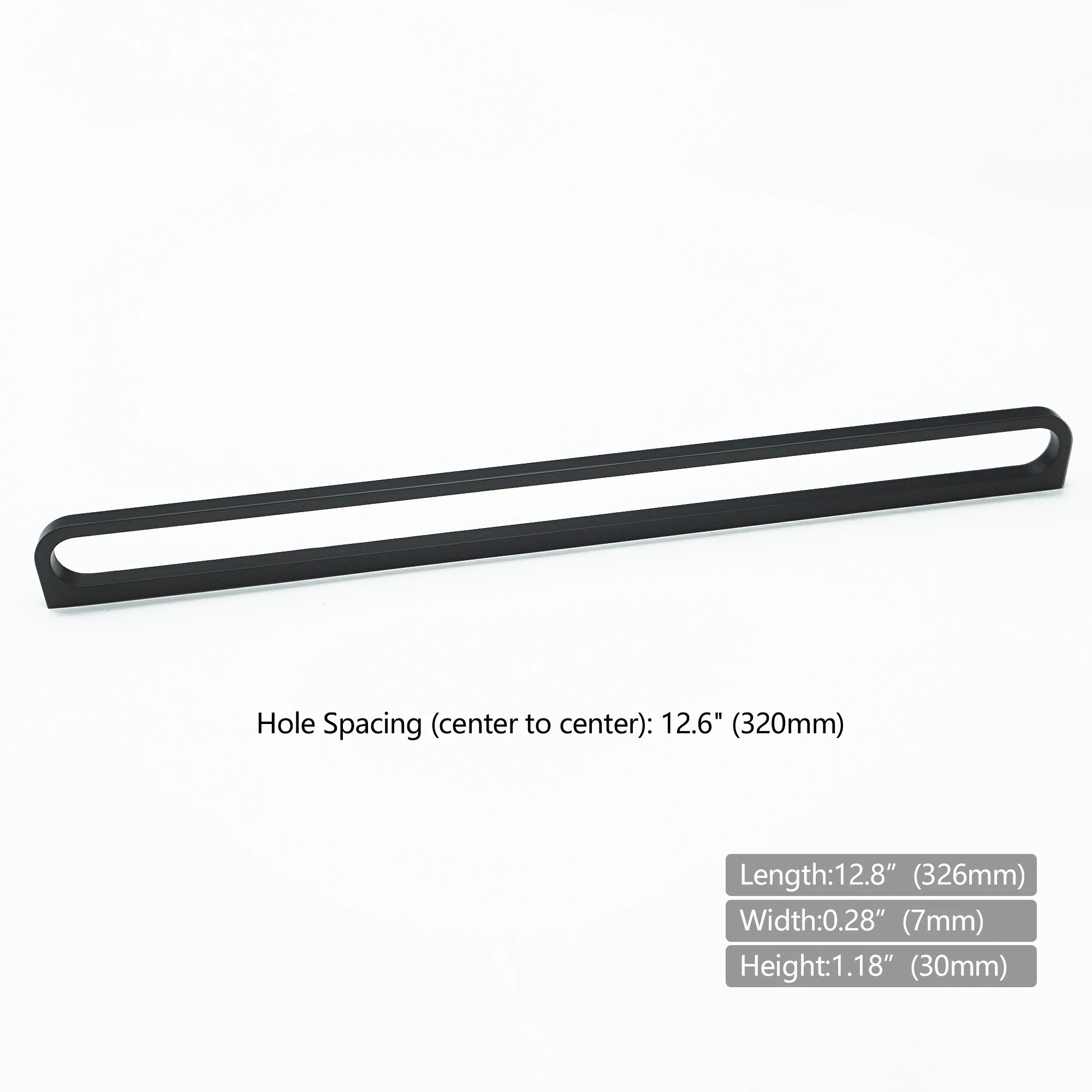 320mm Longer Alloy Furniture Handles Black Kitchen Cabinet Handle Hardware Round Square Single Hole Door Knobs Wardrobe Pulls