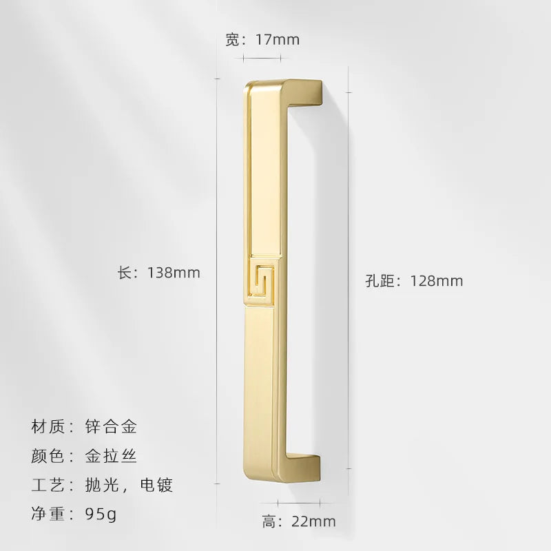 AOBT Brass Furniture Handles Nordic Fresh Chinese American Gold/Black/Bronze Cabinet Door Drawer Wardrobe Dresser Pulls Knobs