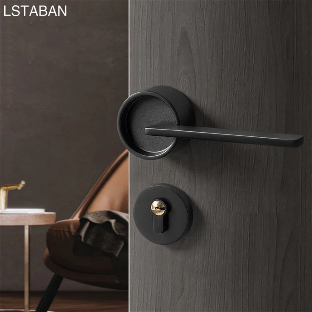 Luxury Silent Door Lock Bedroom Door Handle with Lock Interior Security Door Handle Lock Cylinder Security Mute Split Door Locks
