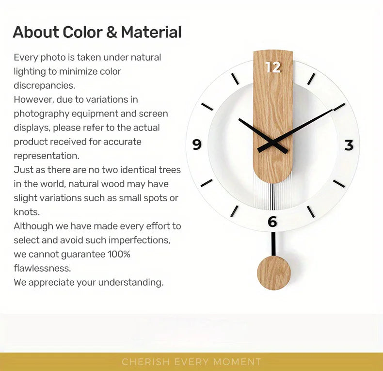 A minimalist style wall clock with no ticking sound, 15.75 inches, suitable for living rooms, bedrooms, dining rooms, and office