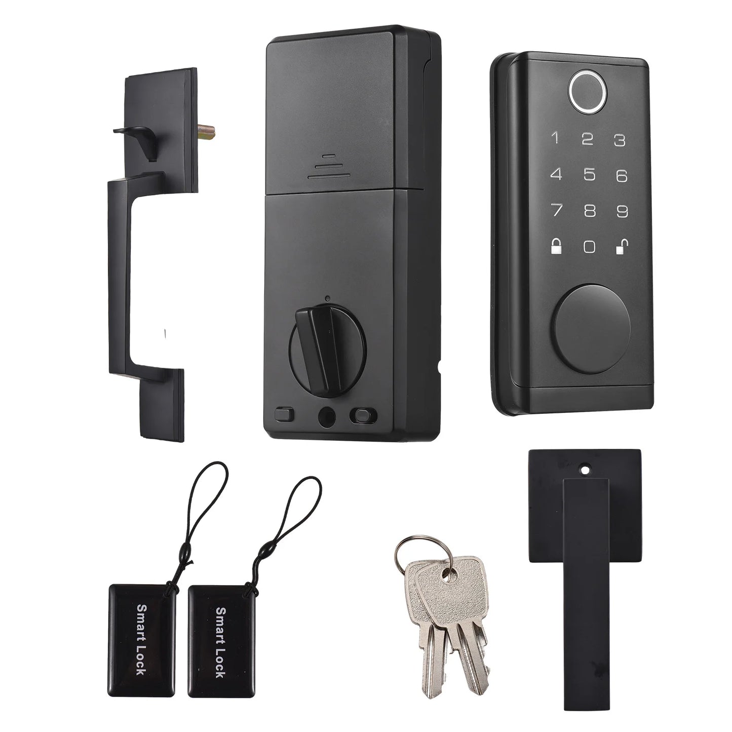 Smart Fingerprint Door Lock for Front Door Electronic Keyless Entry Door Lock Deadbolt with Handle Set Keypad Door Lock