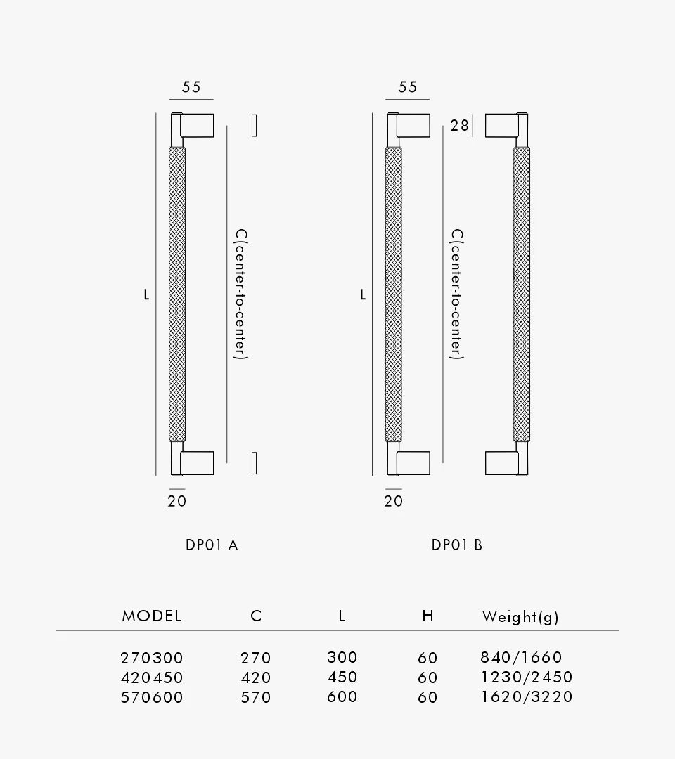 Nurlin Solid Brass Door Double Single Sided Cross Knurled Kitchen Refrigerator Appliance Closet Pull Bar Wood Gate Glass Door