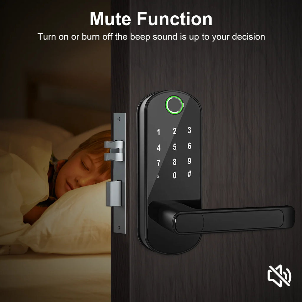 Smart Fingerprint Door Lock App Remote Control Keyless WIFI Digital Touchscreen Lock NFC IP67 Waterproof with 2 IC Cards