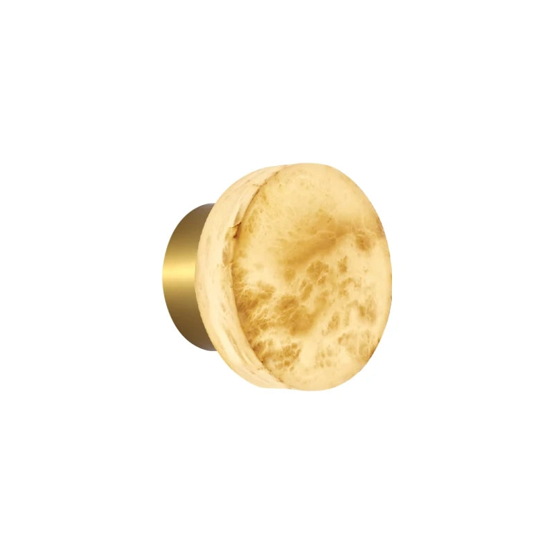 Minimalist Spanish Natural Marble Round Led Wall Lamp Nordic Simple Modern Living Room Background Wall Bedroom Bedside Lamps