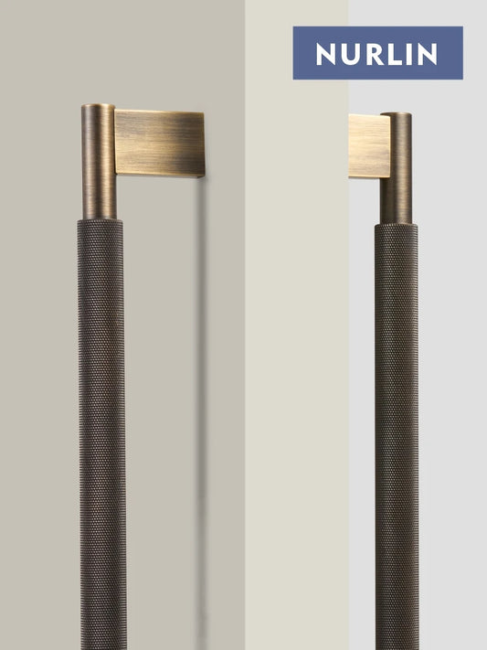 Nurlin Solid Brass Door Double Single Sided Cross Knurled Kitchen Refrigerator Appliance Closet Pull Bar Wood Gate Glass Door
