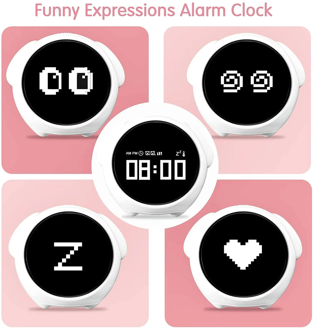 Child Alarm clock Digital Emotion Table Clock WIth Light Cute Cartoon Alarm Clock For Kids