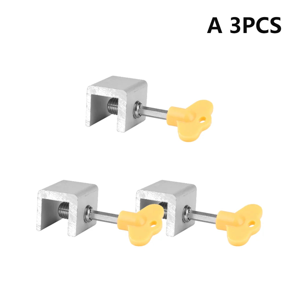 1-10PCS Aluminum Alloy Window Lock Stopper Sliding Sash Stopper Cabinet Locks Straps Anti-theft lock Window Sliding Door