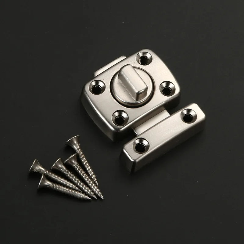 Home Security Latch Double Sided Cabinet Locks Rotate Bolt Gate Latches Twist Rotating Barrel Lock Bathroom Toilet Door Hardware