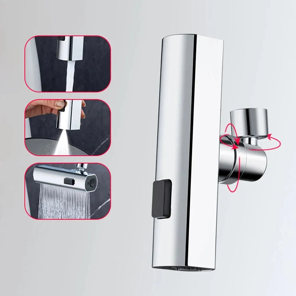 Feiyu Three Level Waterfall Universal Faucet Extension Device Vegetable Washing Splash Proof Device Rotatable Universal Jointbox