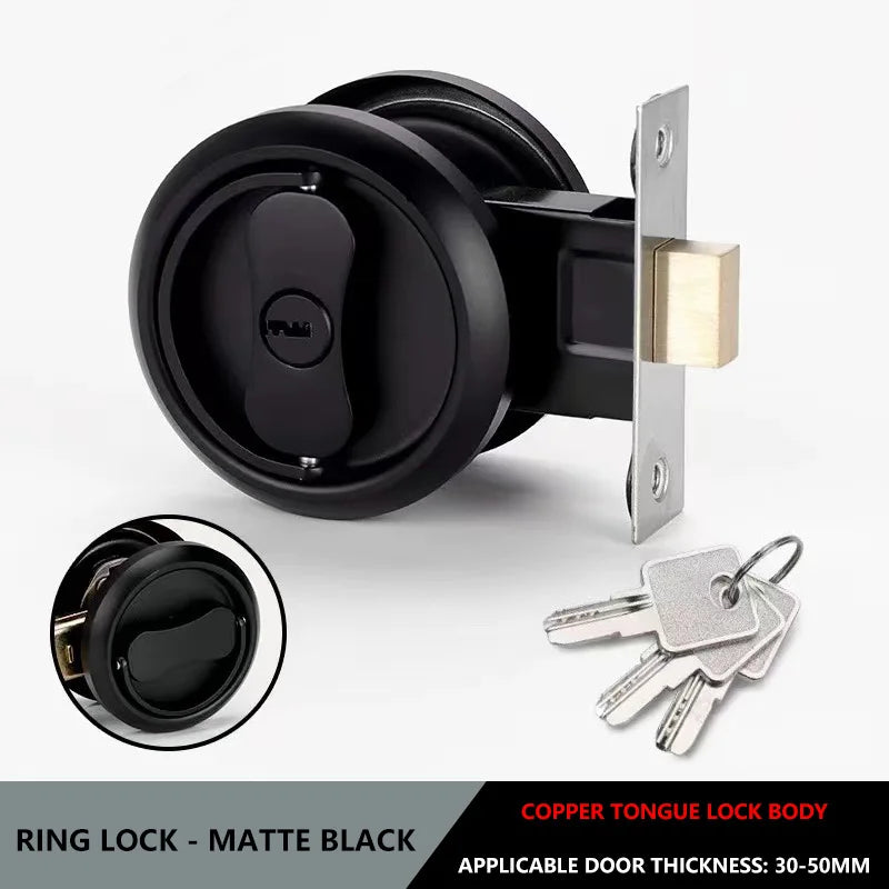 304 Stainless Steel Invisible Door Lock Hidden Lock Invisible Lock Background Wall Sliding Door Lock Double Hook Anti-theft Lock