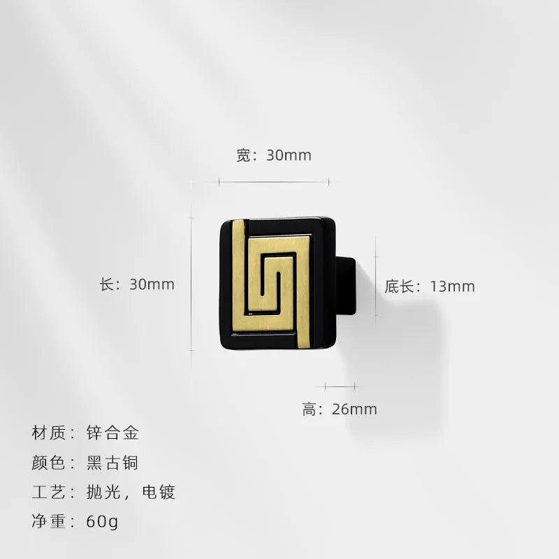 AOBT Brass Furniture Handles Nordic Fresh Chinese American Gold/Black/Bronze Cabinet Door Drawer Wardrobe Dresser Pulls Knobs