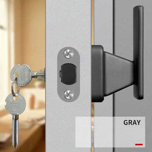 Lowest price invisible door handle anti backlock wooden door hidden door single side lock withkey hidden lock furniture hardware